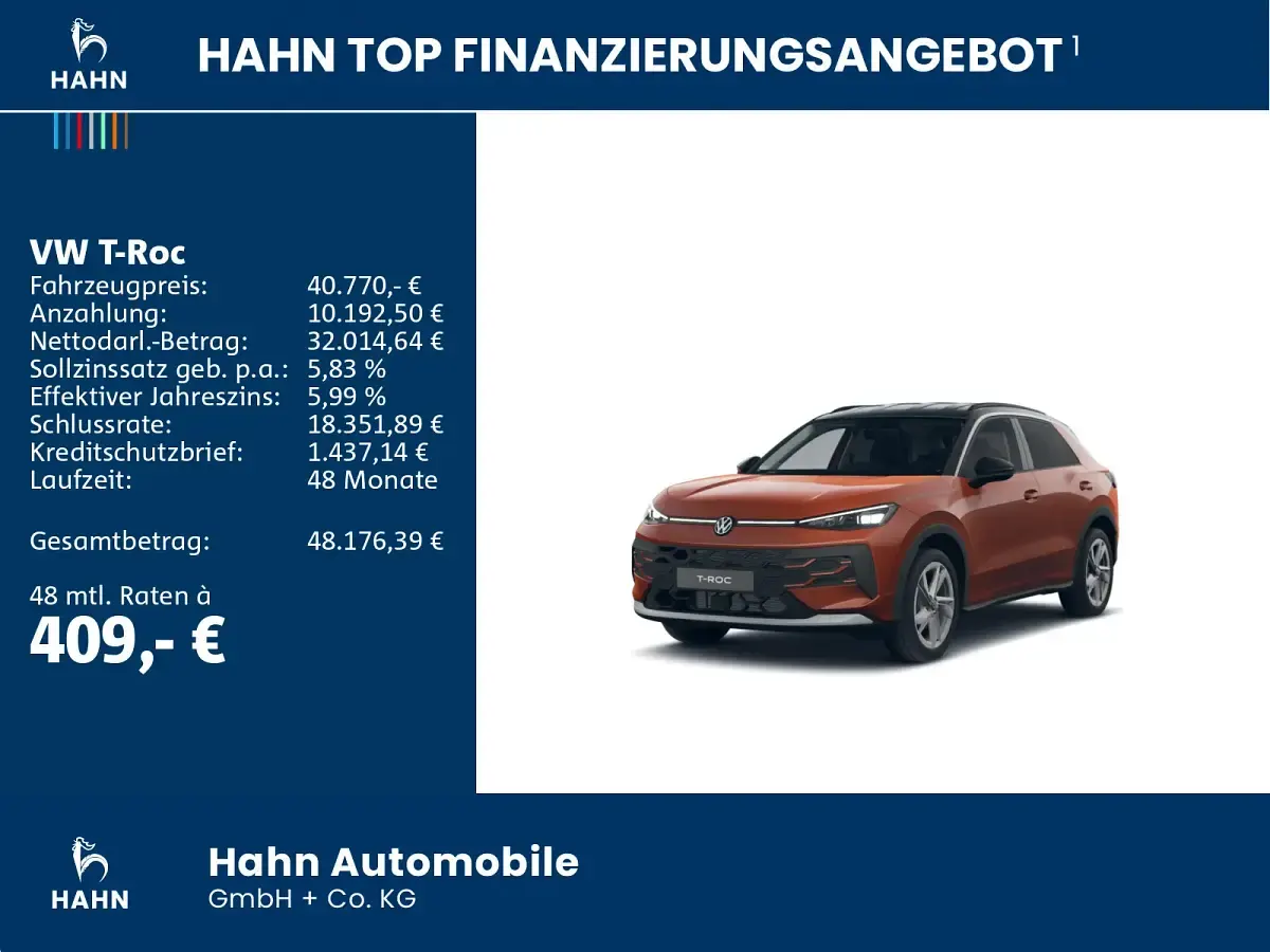 Neu VW T-Roc Cabriolet Style 150 PS (110 kW) 2026 Flame red metallic schwarz uni SUV