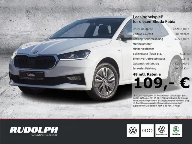 Weiss Neu 2024 Skoda Fabia Drive Kombi | 22.930 € (Fairer Preis) - Bild 1/4