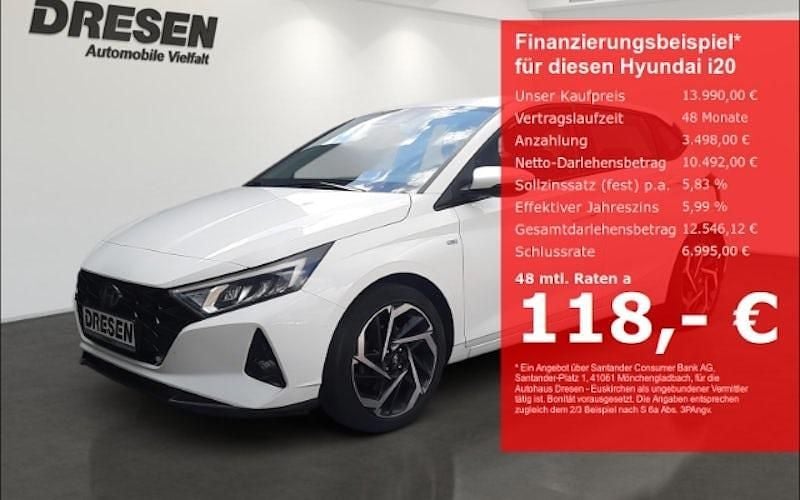 Weiß Gebraucht 2021 Hyundai i20 Trend Limousine | 13.990 € (Fairer Preis) - Bild 1/4