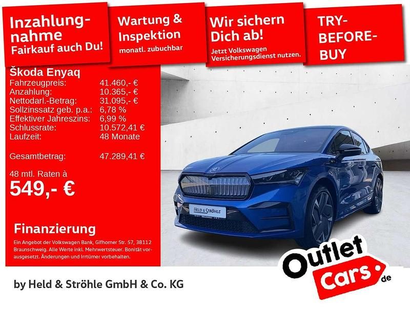 Blau Gebraucht 2023 Skoda Enyaq iV Suite SUV | 41.460 € (Guter Preis) - Bild 1/3