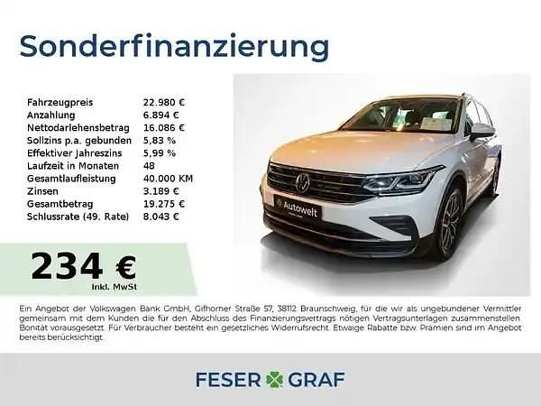 Pure white Gebraucht 2022 VW Tiguan SUV | 21.950 € (Guter Preis) - Bild 1/4