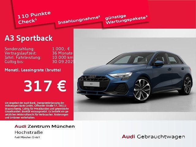 Blau Gebraucht 2025 Audi A3 Sportback S-Line Kleinwagen | 42.312 € (Teuer) - Bild 1/2