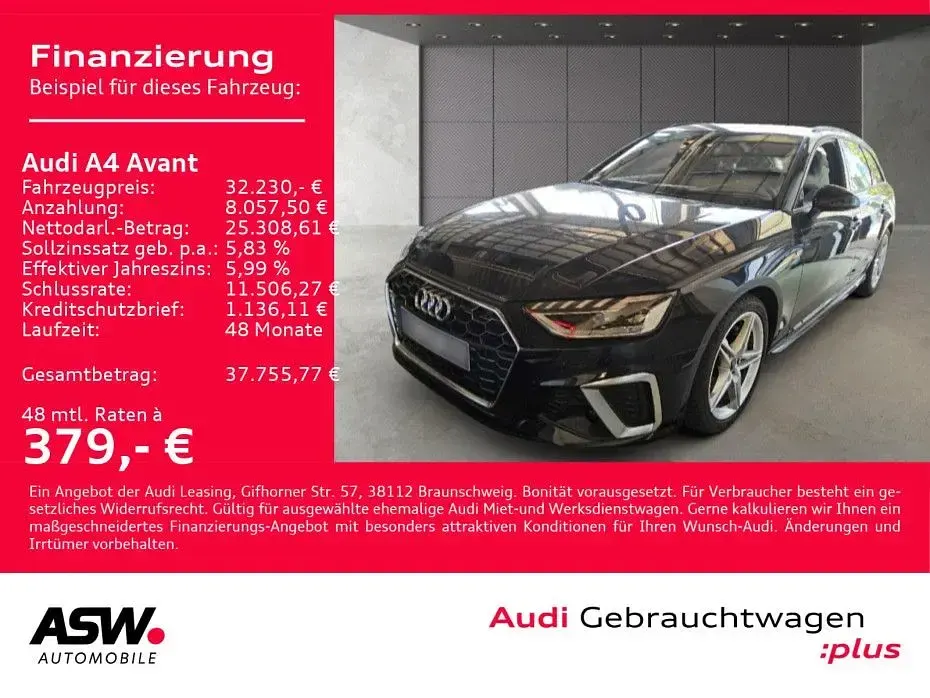 Gebraucht Audi A4 S-Line 204 PS (150 kW) 2024 Mythosschwarz metallic Kombi