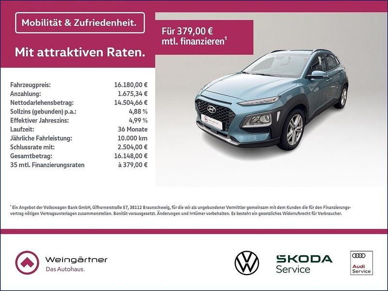 Blau Gebraucht 2019 Hyundai Kona Trend SUV | 16.180 € (Fairer Preis) - Bild 1/4