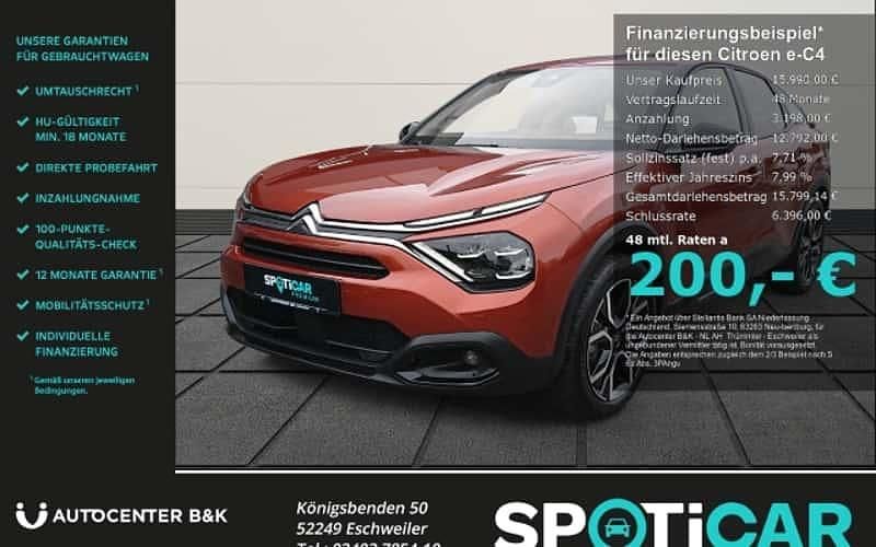 Karamellbraun Gebraucht 2022 Citroën e-C4 Feel Limousine | 15.990 € (Guter Preis) - Bild 1/4