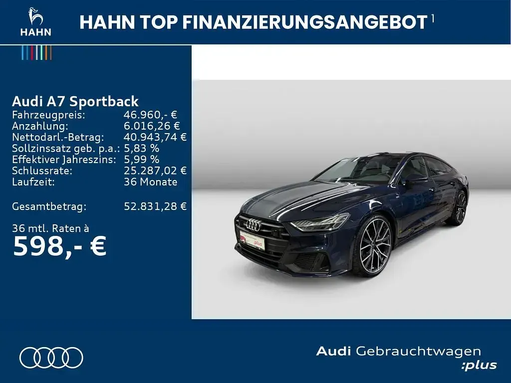 Gebraucht Audi A7 Sportback S-Line 204 PS (150 kW) 2023 Firmamentblau metallic Kleinwagen