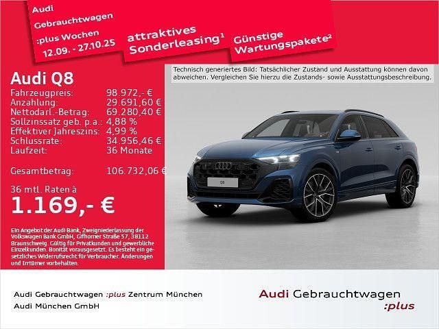 Ascariblau metallic Gebraucht 2024 Audi Q8 Sport SUV | 98.972 € - Bild 1/2