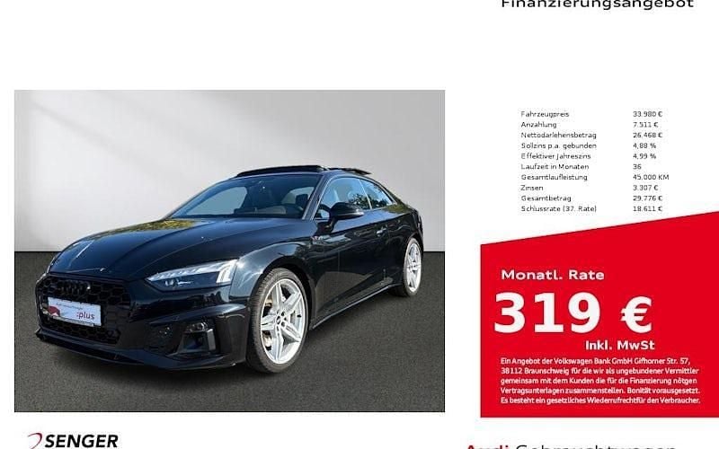 Mythosschwarz Gebraucht 2021 Audi A5 S-Line Coupé | 33.980 € (Guter Preis) - Bild 1/4