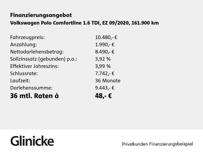 Gebraucht VW Polo Comfortline 95 PS (69 kW) 2020 Grau Kleinwagen