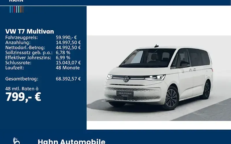 Ny VW Multivan 150 HK (110 kW) 2026 Hvid MPV