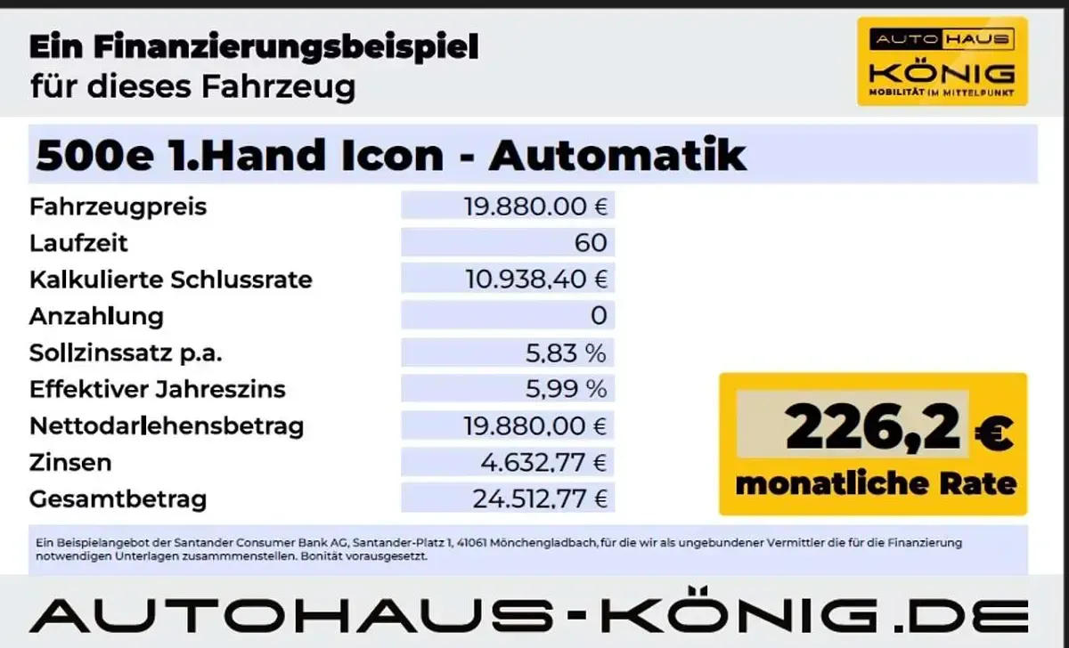 Gebraucht Fiat 500e 86 kW (118 PS) 2023 Schwarz Kleinwagen