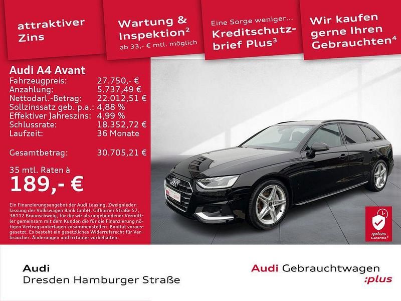 Używany Audi A4 Advanced 204 KM (150 kW) 2022 Czarny Kombi