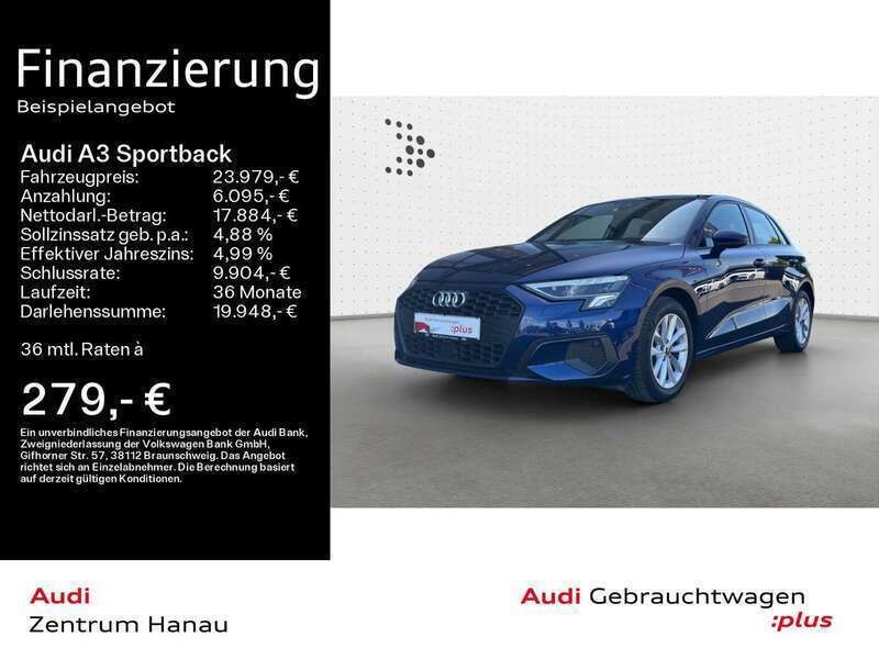 Navarrablau metallic Gebraucht 2021 Audi A3 Design Limousine | 23.979 € (Fairer Preis) - Bild 1/4