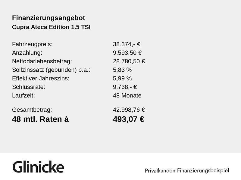 Neu Cupra Ateca 150 PS (110 kW) 2026 "magic" schwarz SUV