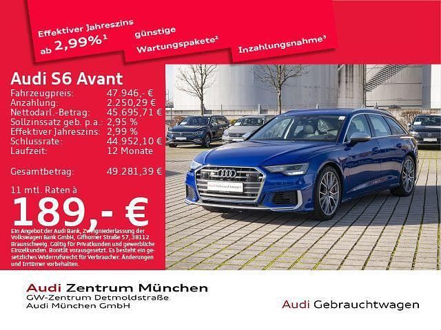 Ultrablau metallic Gebraucht 2022 Audi S6 Sport Kombi | 47.946 € (Superpreis) - Bild 1/2
