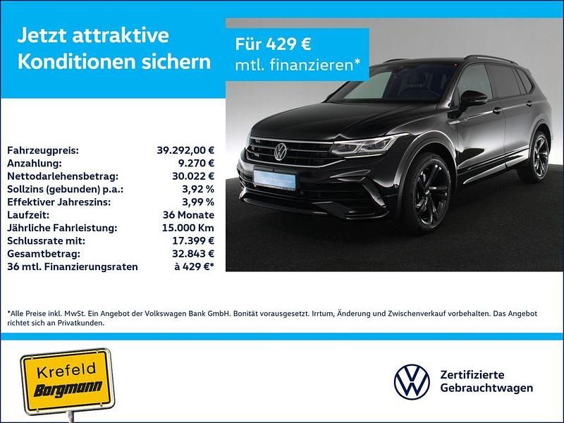 Schwarz / deep black Gebraucht 2022 VW Tiguan Allspace R-line SUV | 39.292 € (Teuer) - Bild 1/4