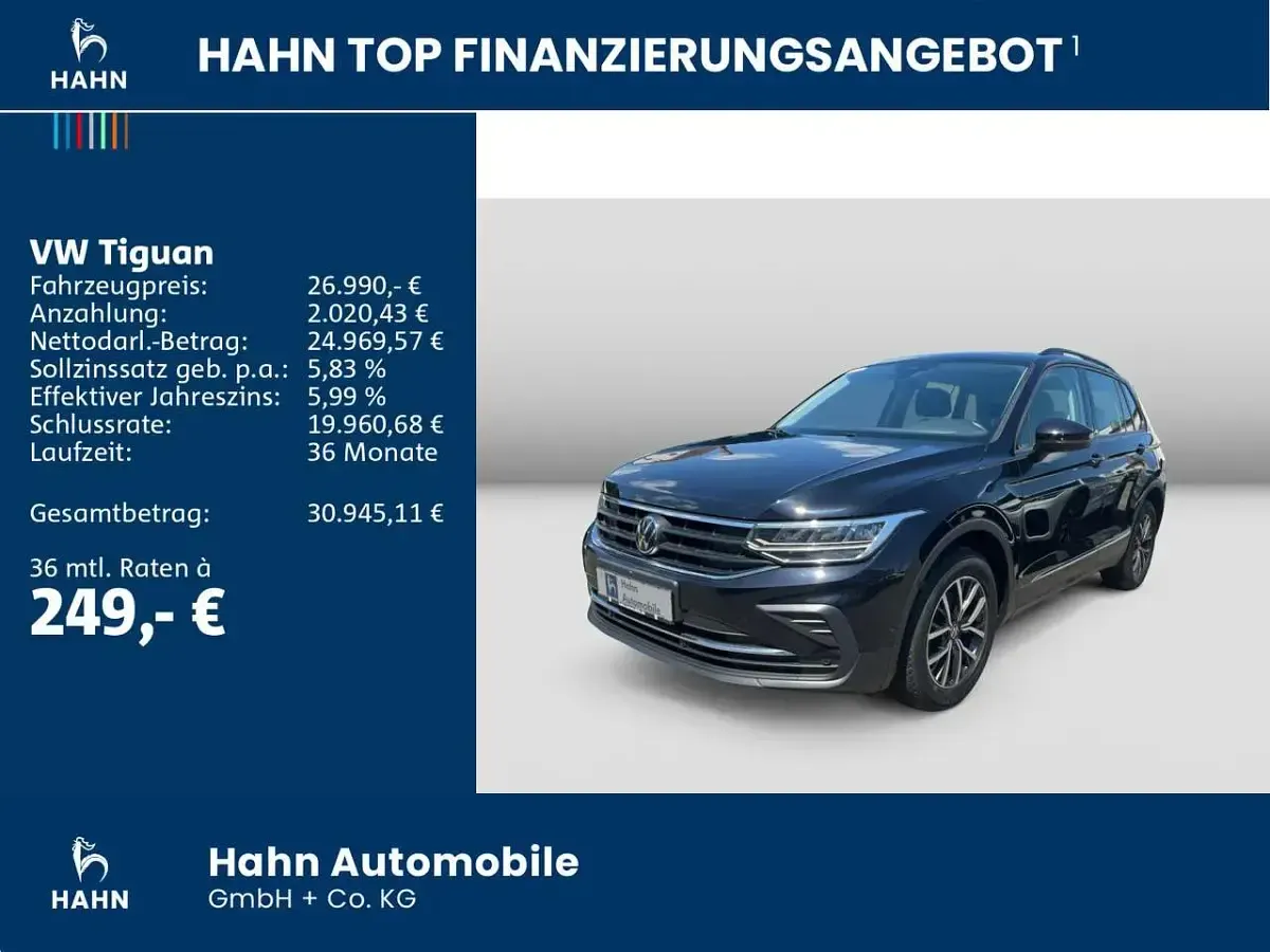 Gebraucht VW Tiguan Life 150 PS (110 kW) 2024 Deep black perleffekt SUV