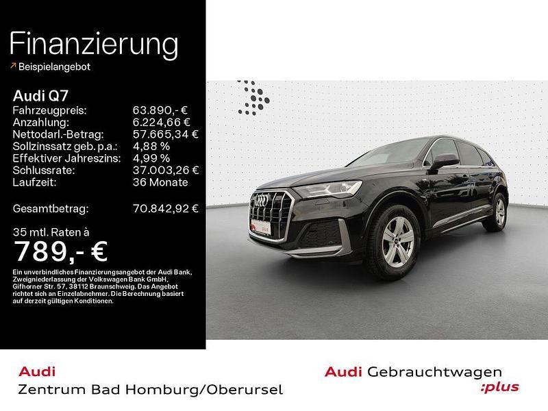 Mythosschwarz metallic Gebraucht 2022 Audi Q7 S-Line SUV | 63.890 € (Guter Preis) - Bild 1/4