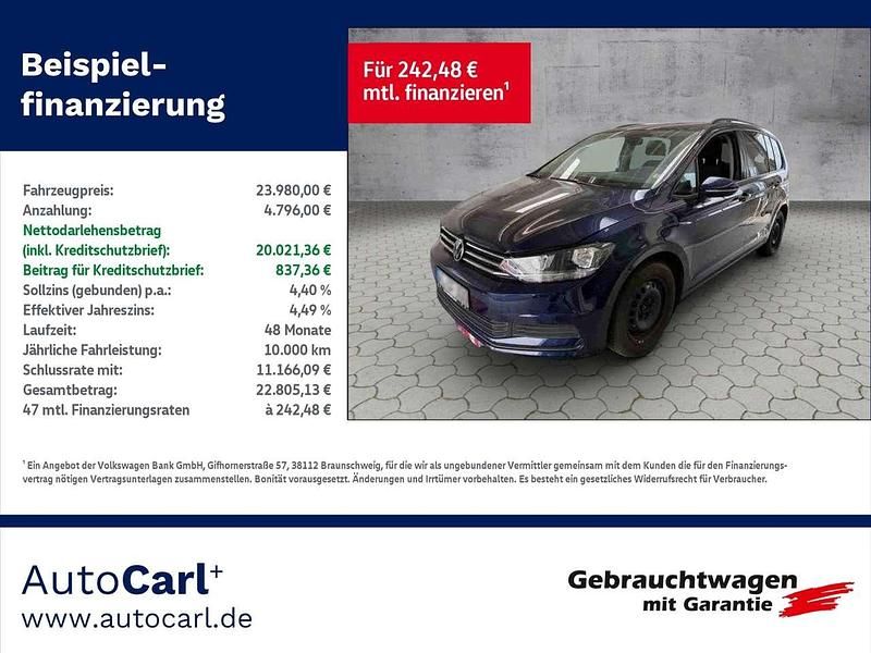 Atlantik blue metallic Gebraucht 2021 VW Touran Comfortline Van / Kleinbus | 23.980 € (Fairer Preis) - Bild 1/3