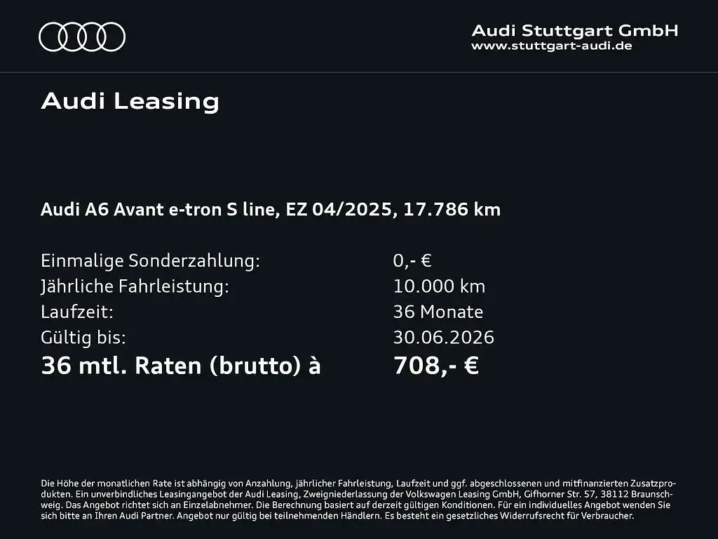 Gebraucht Audi A6 e-tron Sport 314 kW (428 PS) 2025 Gletscherweiß metallic Kombi