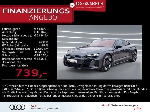 Grau metallic Gebraucht 2022 Audi e-tron GT quattro Ambiente Limousine | 61.890 € (Superpreis) - Bild 1/2