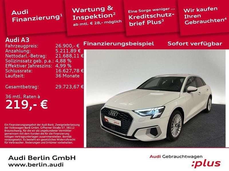 Ibisweiß Gebraucht 2022 Audi A3 Advanced Plus Kombi | 26.900 € (Teuer) - Bild 1/3