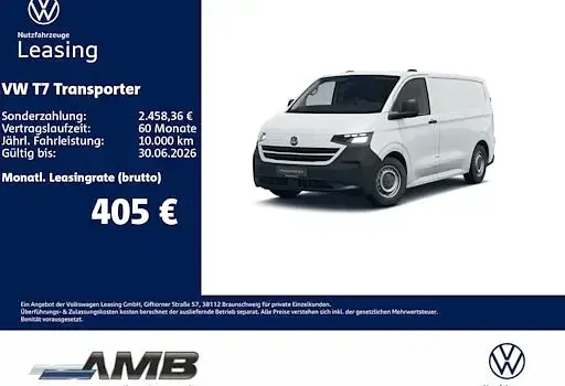 Neu VW Transporter 110 PS (80 kW) 2026 Weiß Van