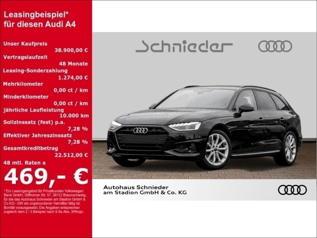 Schwarz Gebraucht 2022 Audi A4 Advanced Kombi | 38.900 € - Bild 1/3