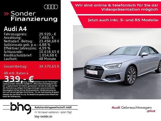 Florettsilber metallic Gebraucht 2022 Audi A4 Advanced Limousine | 29.920 € (Guter Preis) - Bild 1/4