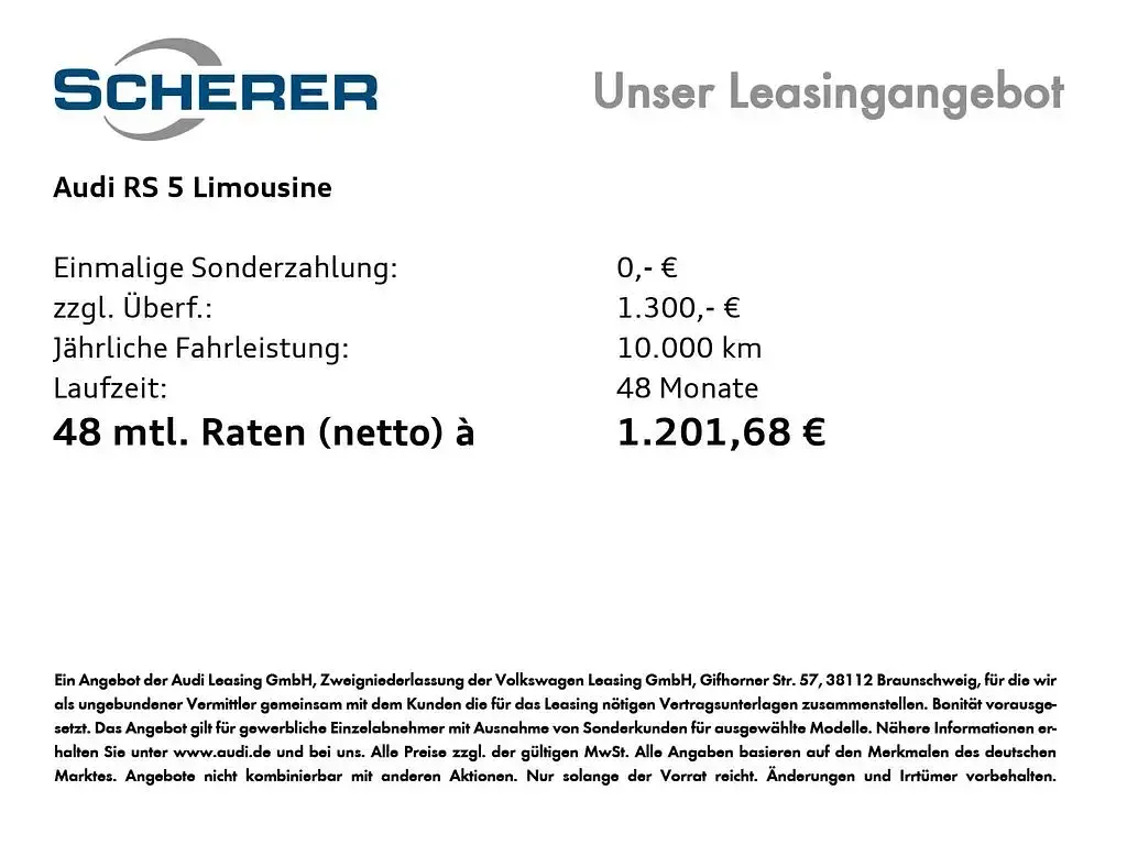 Neu Audi RS5 Ambiente 639 PS (469 kW) 2026 Progressivrot metallic (metallic) Limousine