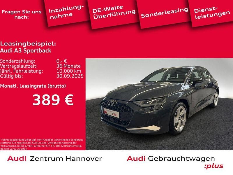 H1 manhattangrau metallic (metallic) Gebraucht 2024 Audi A3 Sportback Advanced Limousine | 32.450 € (Superpreis) - Bild 1/4