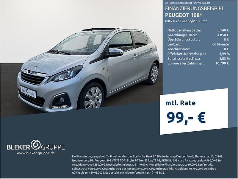 Schwarz Gebraucht 2021 Peugeot 108 Style Kleinwagen | 9.990 € (Fairer Preis) - Bild 1/3