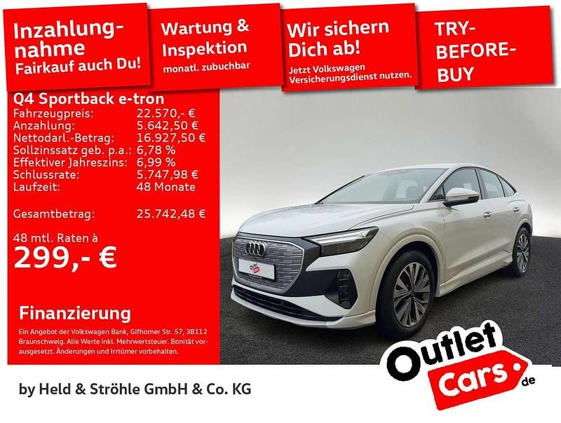 Gletscherweiß metallic Gebraucht 2022 Audi Q4 e-tron Advanced SUV | 22.570 € (Guter Preis) - Bild 1/3