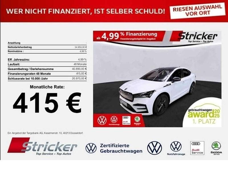 Moonweiss metallic Gebraucht 2022 Skoda Enyaq iV RS SUV | 34.949 € (Guter Preis) - Bild 1/3