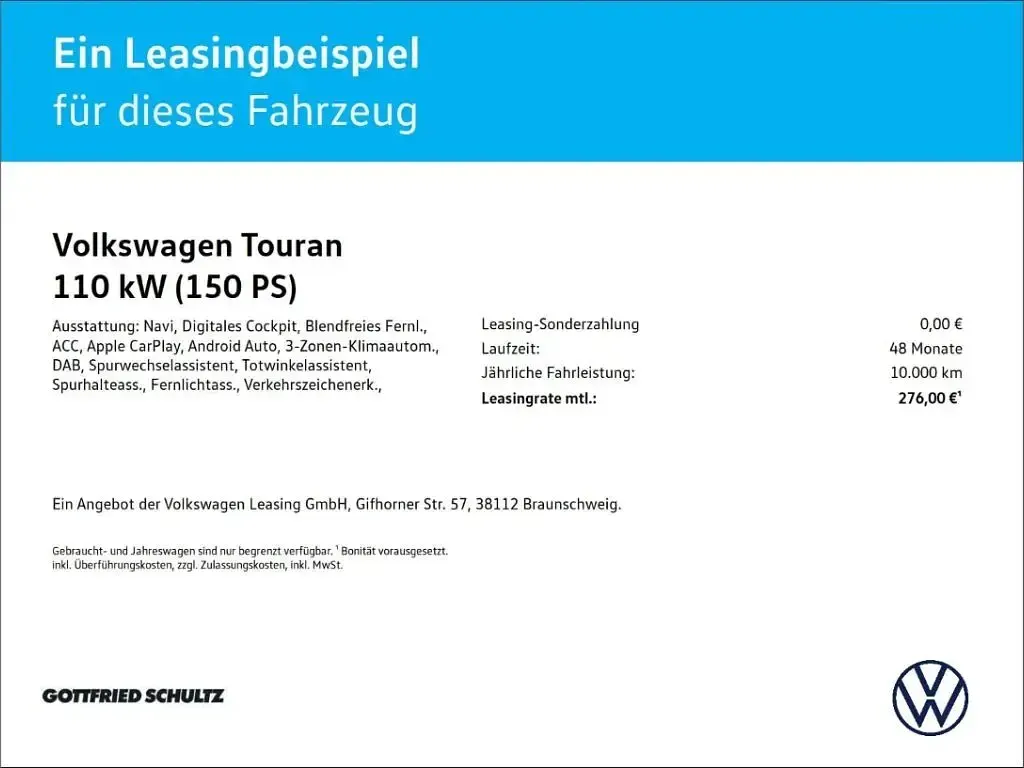 Gebraucht VW Touran Goal 150 PS (110 kW) 2025 Schwarz Van / Kleinbus
