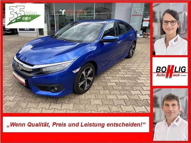 Brilliant sporty blau metallic Gebraucht 2017 Honda Civic Executive Limousine | 18.970 € (Etwas zu teuer) - Bild 1/3