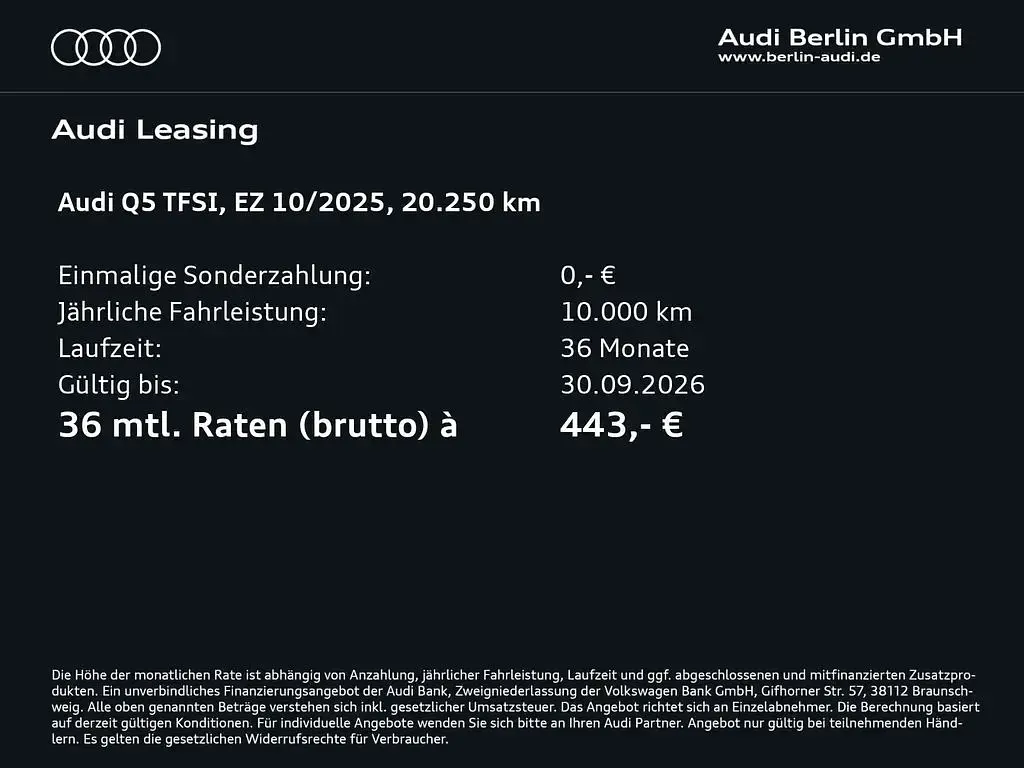 Gebraucht Audi Q5 Sport 204 PS (150 kW) 2025 Florettsilber metallic SUV
