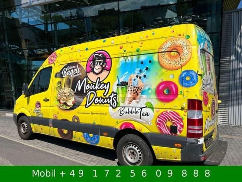 Gebraucht Mercedes Sprinter 95 PS (69 kW) 2013 Arktikweiss / foliert gelb Van