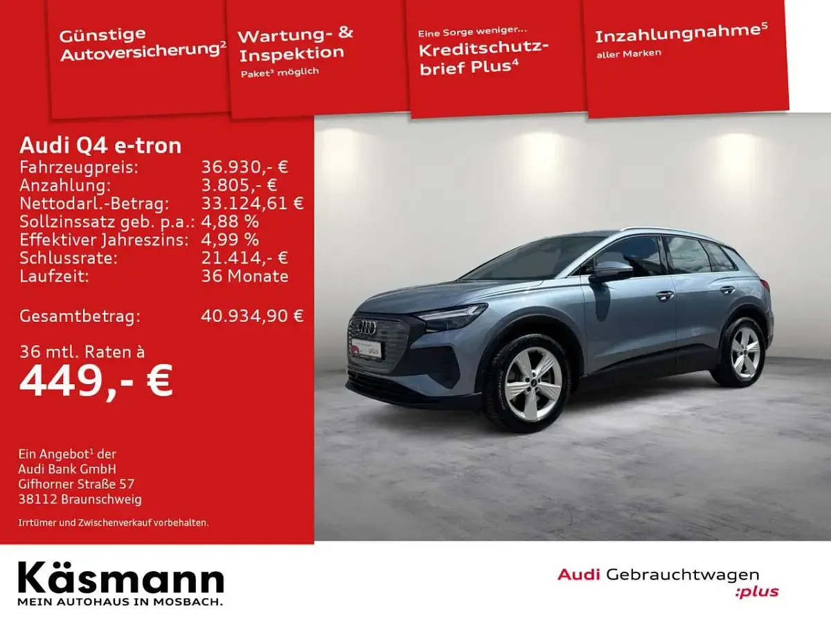 Usata Audi Q4 e-tron Comfort 150 kW (204 CV) 2023 Blu SUV