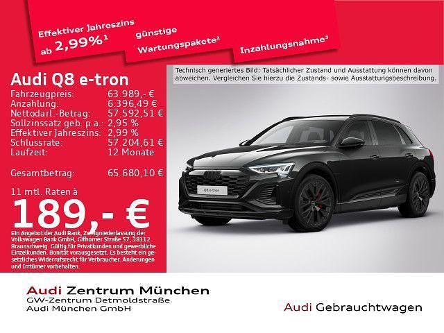 Mythosschwarz metallic Gebraucht 2023 Audi Q8 e-tron S-Line SUV | 63.989 € (Teuer) - Bild 1/2