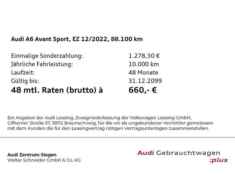 Gebraucht Audi A6 S-line plus 367 PS (269 kW) 2022 Weiss Kombi