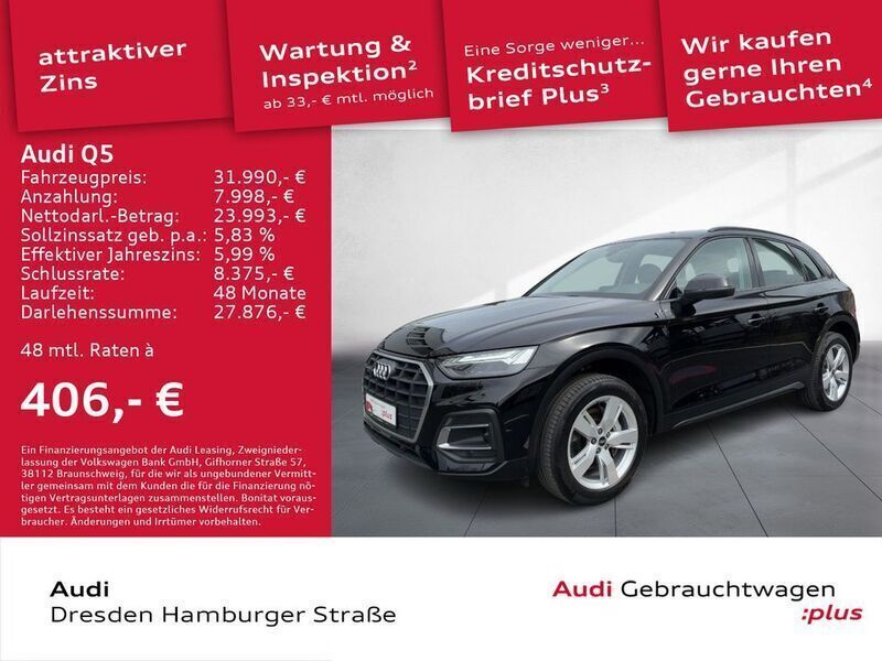 Brillantschwarz Gebraucht 2021 Audi Q5 Comfort SUV | 33.990 € (Guter Preis) - Bild 1/3