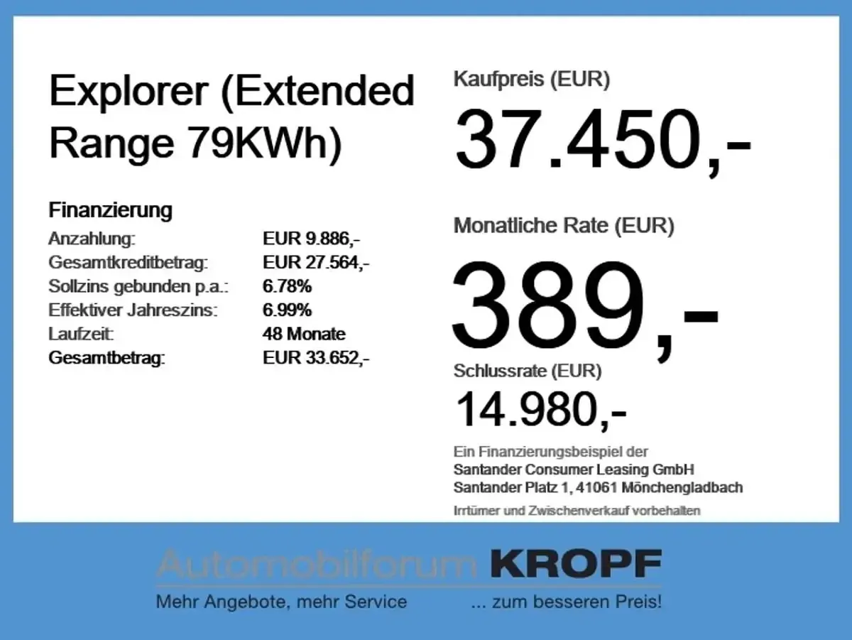 Gebraucht Ford Explorer Extended Range 250 kW (340 PS) 2025 Frostweiß SUV