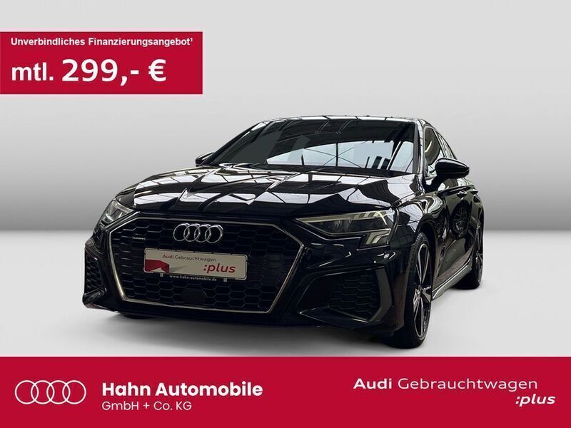 Mythosschwarz metallic Gebraucht 2022 Audi A3 S-Line Limousine | 34.630 € (Teuer) - Bild 1/3