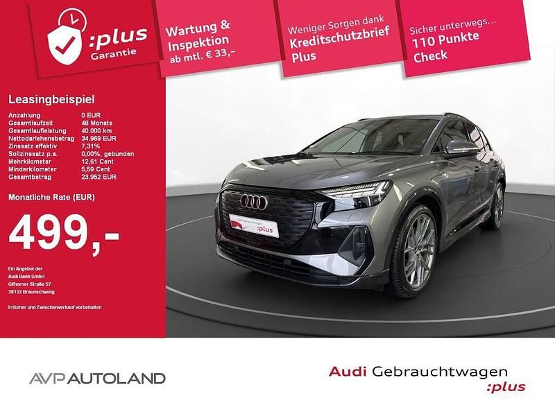 Taifungrau metallic Gebraucht 2021 Audi Q4 e-tron Ambiente SUV | 34.770 € (Fairer Preis) - Bild 1/4