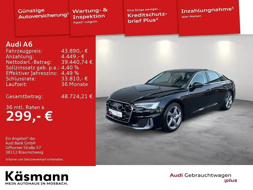 Gebraucht Audi A6 S-Line 299 PS (219 kW) 2024 Mythosschwarz metallic Limousine