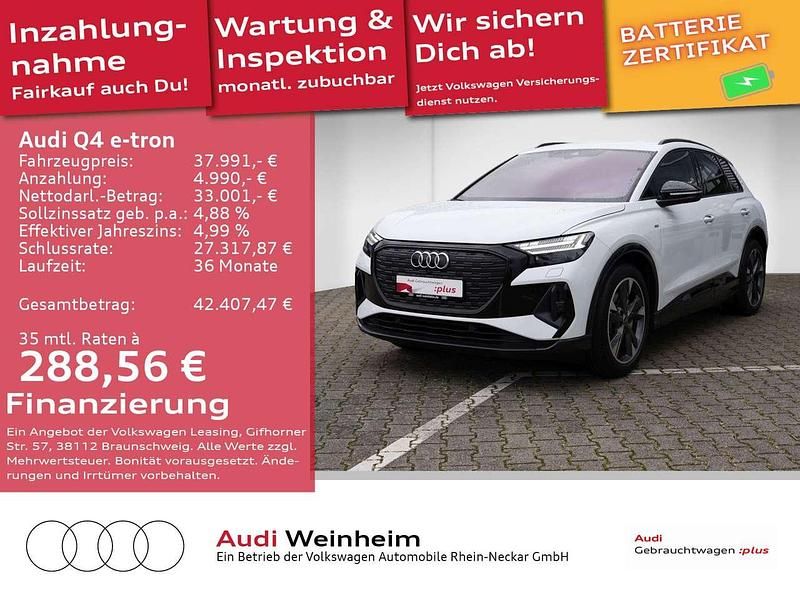 Gletscherweiß metallic Gebraucht 2022 Audi Q4 e-tron Ambiente SUV | 37.991 € (Etwas zu teuer) - Bild 1/3