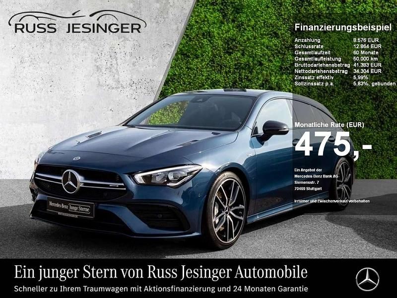 Denimblau metallic Gebraucht 2022 Mercedes CLA35 AMG Shooting Brake AMG Kombi | 42.880 € (Fairer Preis) - Bild 1/2