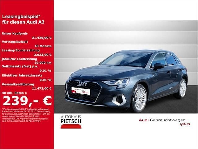 Manhattangrau metallic Gebraucht 2024 Audi A3 Advanced Plus | 31.420 € (Fairer Preis) - Bild 1/4