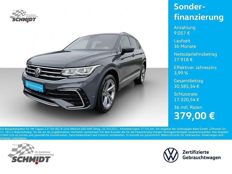 Grau Gebraucht 2021 VW Tiguan R-line SUV | 36.975 € (Etwas zu teuer) - Bild 1/4
